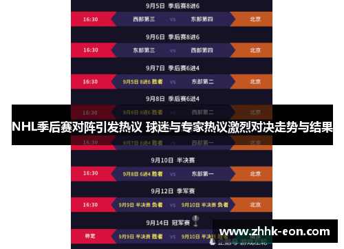 NHL季后赛对阵引发热议 球迷与专家热议激烈对决走势与结果 NHL季后赛对阵引发热议 球迷与专家热议激烈对决走势与结果